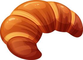 Juicy croissant, French pastries on transparent background. Vector illustration in cartoon style