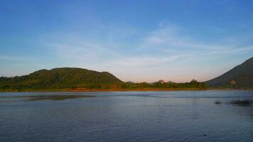 Beautiful timelapse Landscape and sutset of Mekhong river between thailand and laos from Chiang Khan District.The Mekong, or Mekong River, is a trans-boundary river in East Asia and Southeast Asia video