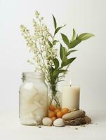 AI generated zero waste concept white isolated background photo
