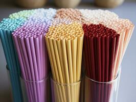 AI generated Sustainable paper straw photo