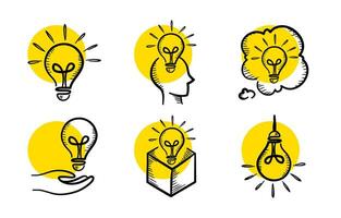 Ideas thinking out of the box Sketch Collection for Mobile app and Website Icon Advertising vector