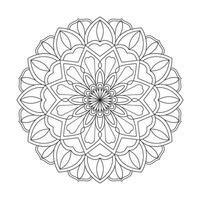 Floral Fusion mandala coloring book interior page vector