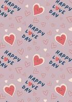 Vector love card pastel colored. Hearts and text. Valentine's day concept poster. Cute love sale banner or greeting card