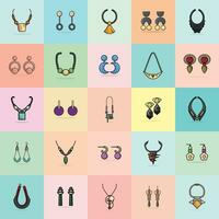 colección de 50 lujo mujer eventos cuello collares y pendientes con piedra preciosa vector ilustración. belleza Moda objetos icono concepto. conjunto de muchachas Moda accesorios vector diseño.