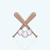 vector icons of baseball bats and balls crossed