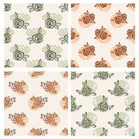 Flower seamless pattern collection vector