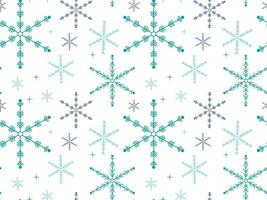 Blue Snowflakes Simple Christmas seamless pattern. Vector illustration