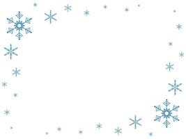 Abstract background with blue snowflakes in the corners. Vector illustration with copy space for text