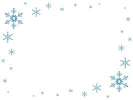 Abstract background with blue snowflakes in the corners. Vector illustration with copy space for text