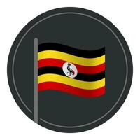 resumen Uganda bandera plano icono en circulo aislado en blanco antecedentes vector