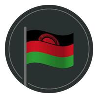 resumen malawi bandera plano icono en circulo aislado en blanco antecedentes vector