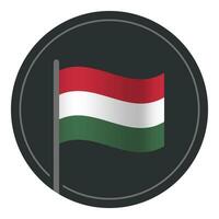 Abstract Hungary Flag Flat Icon in Circle Isolated on White Background vector