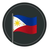 Abstract Philippines Flag Flat Icon in Circle Isolated on White Background vector