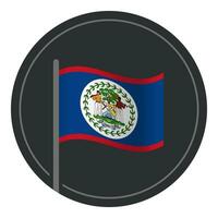 resumen belice bandera plano icono en circulo aislado en blanco antecedentes vector