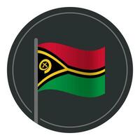 resumen vanuatu bandera plano icono en circulo aislado en blanco antecedentes vector