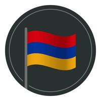 resumen Armenia bandera plano icono en circulo aislado en blanco antecedentes vector