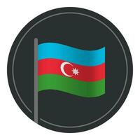 Abstract Azerbaijan Flag Flat Icon in Circle Isolated on White Background vector