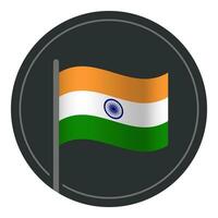 Abstract India Flag Flat Icon in Circle Isolated on White Background vector