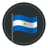 resumen Nicaragua bandera plano icono en circulo aislado en blanco antecedentes vector