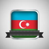 Vector Round Banner With Azerbaijan Flag