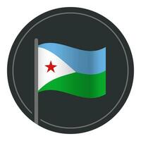 resumen djibouti bandera plano icono en circulo aislado en blanco antecedentes vector