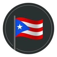 resumen puerto rico bandera plano icono en circulo aislado en blanco antecedentes vector