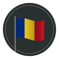 Abstract Romania Flag Flat Icon in Circle Isolated on White Background vector