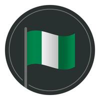 resumen Nigeria bandera plano icono en circulo aislado en blanco antecedentes vector