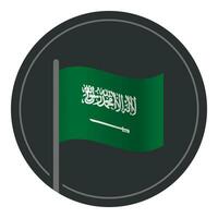 Abstract Saudi Arabia Flag Flat Icon in Circle Isolated on White Background vector