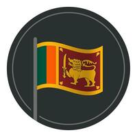 resumen sri lanka bandera plano icono en circulo aislado en blanco antecedentes vector