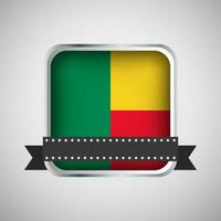Vector Round Banner With Benin Flag