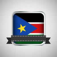 Vector Round Banner With South Sudan Flag