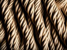 AI generated rope texture on black background photo