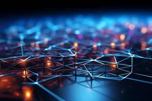 AI generated Molecular structure. 3d rendering 3d illustration. Abstract background. photo