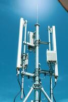 Telephone towers. communication technology concept photo