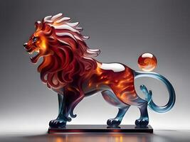 AI generated lion figurine on black background photo