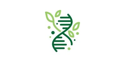 logo combination of illustrations of genetic shapes with leaves, icons, vectors, symbols. vector