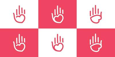mano dibujado corazón elemento logo diseño hecho con línea estilo vector