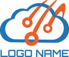 nube y tecnología icono logo diseño vector