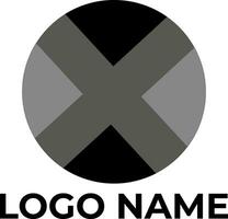 X, O circle initial logo design vector