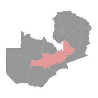 central provincia mapa, administrativo división de Zambia. vector ilustración.