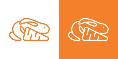 logo design rabbit and carrot minimalist icon vector element