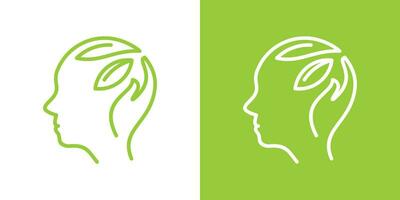 logo diseño salud cuidado mental icono vector inspiración