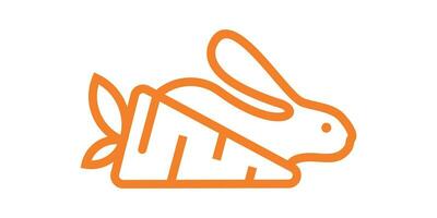 logo design rabbit and carrot minimalist line icon vector illustration