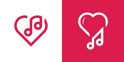 logo design heart and note music icon vector inspiration