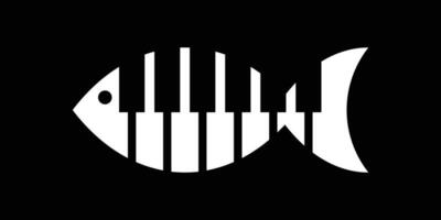 logo design piano with music icon vector illustration