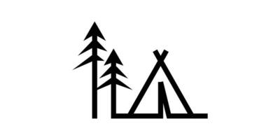 logo diseño acampar minimalista icono vector inspiración