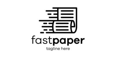 logo design minimalist line fast paper icon vector inspiration