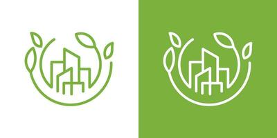 logo design green city minimalist icon vector inspiration