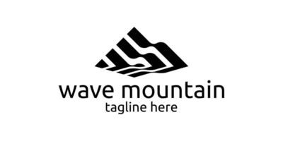 logo design combination of waves with mountains. abstract logo. vector